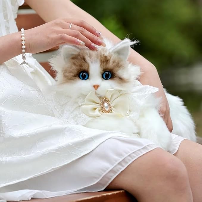 Lifelike Stuffed Cat Shape Plush Travel Backpack