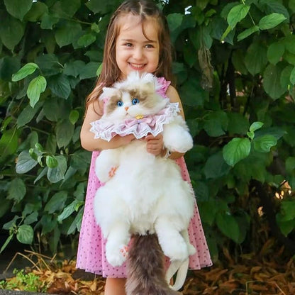 Lifelike Stuffed Cat Shape Plush Travel Backpack
