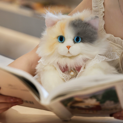 Lifelike Stuffed Cat Shape Plush Travel Backpack